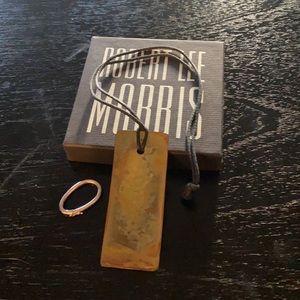 Robert Lee Morris Hammered Bronze Sail Necklace - Like New